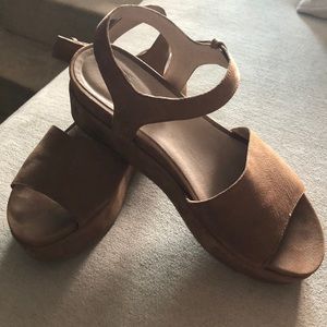 Eileen Fisher - suede flatform wedges